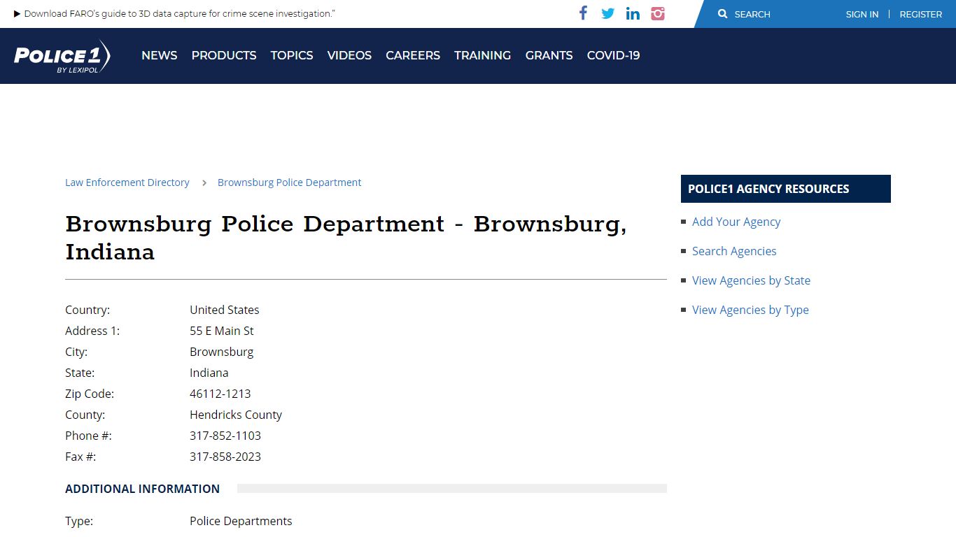 Brownsburg Police Department - Brownsburg, Indiana